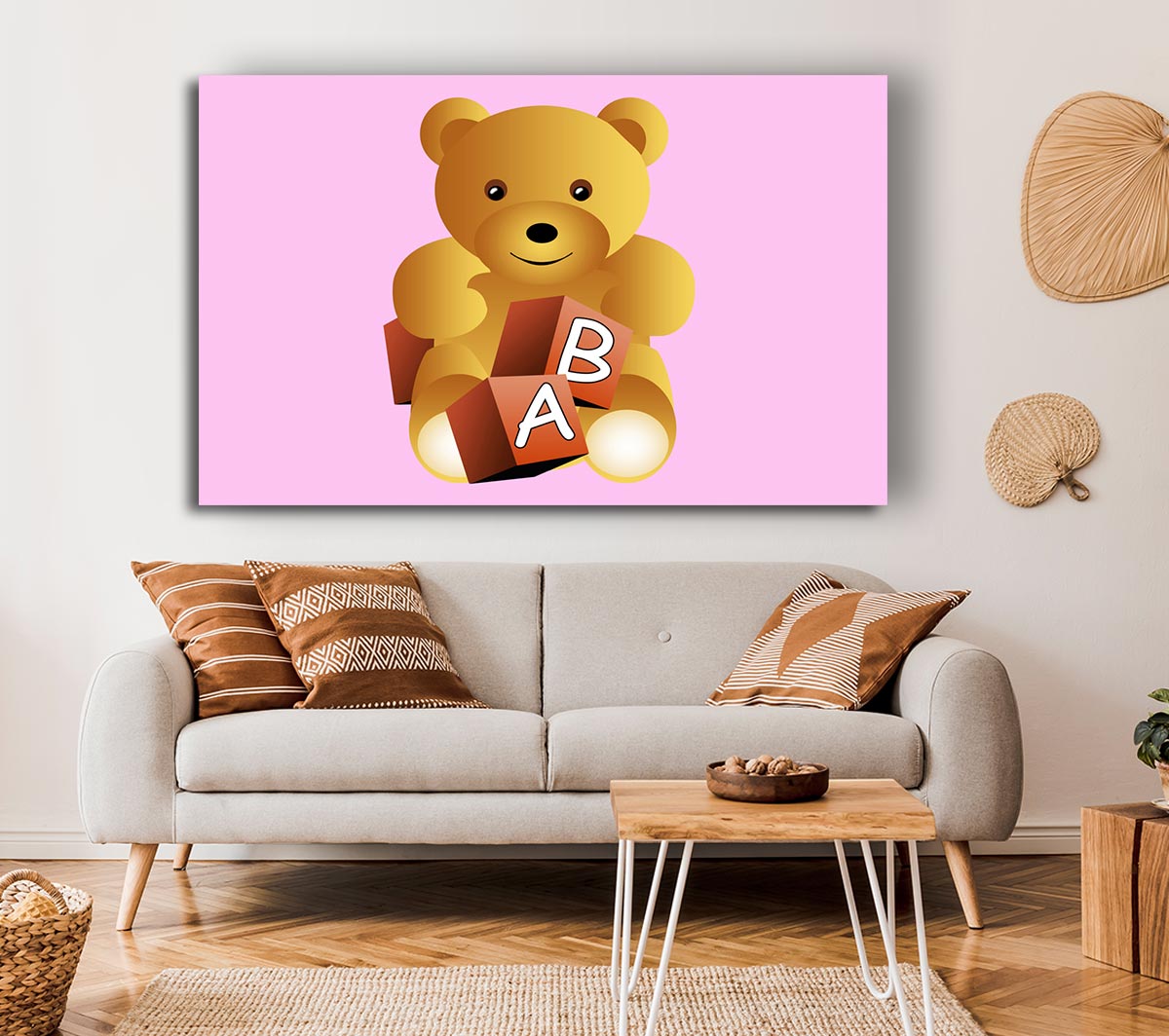 Teddy Bear Alphabet Blocks Pink