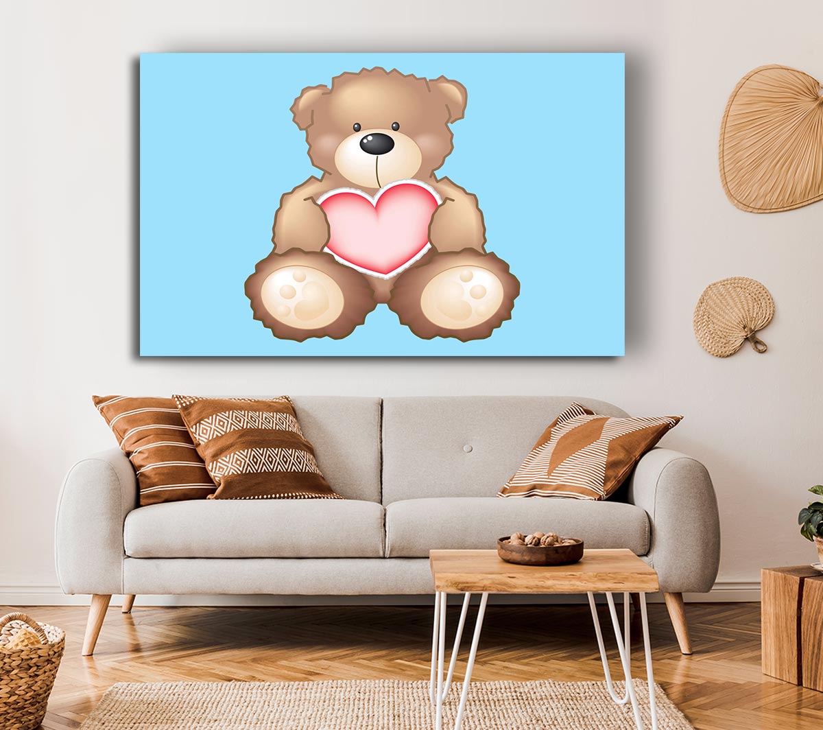 Teddy Bear Love Heart Baby Blue