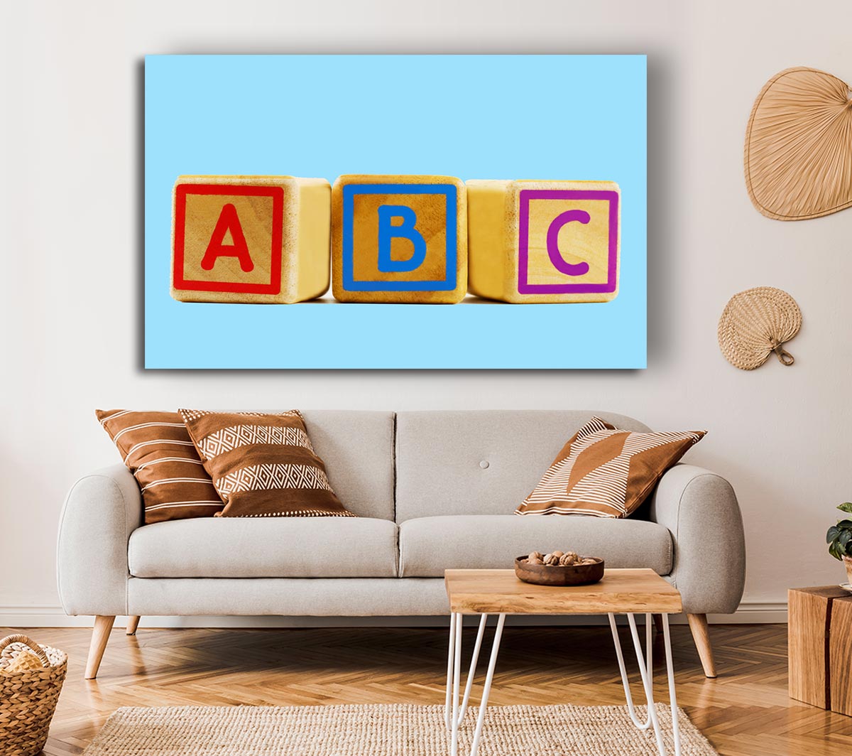 Three Alphabet Blocks Baby Blue