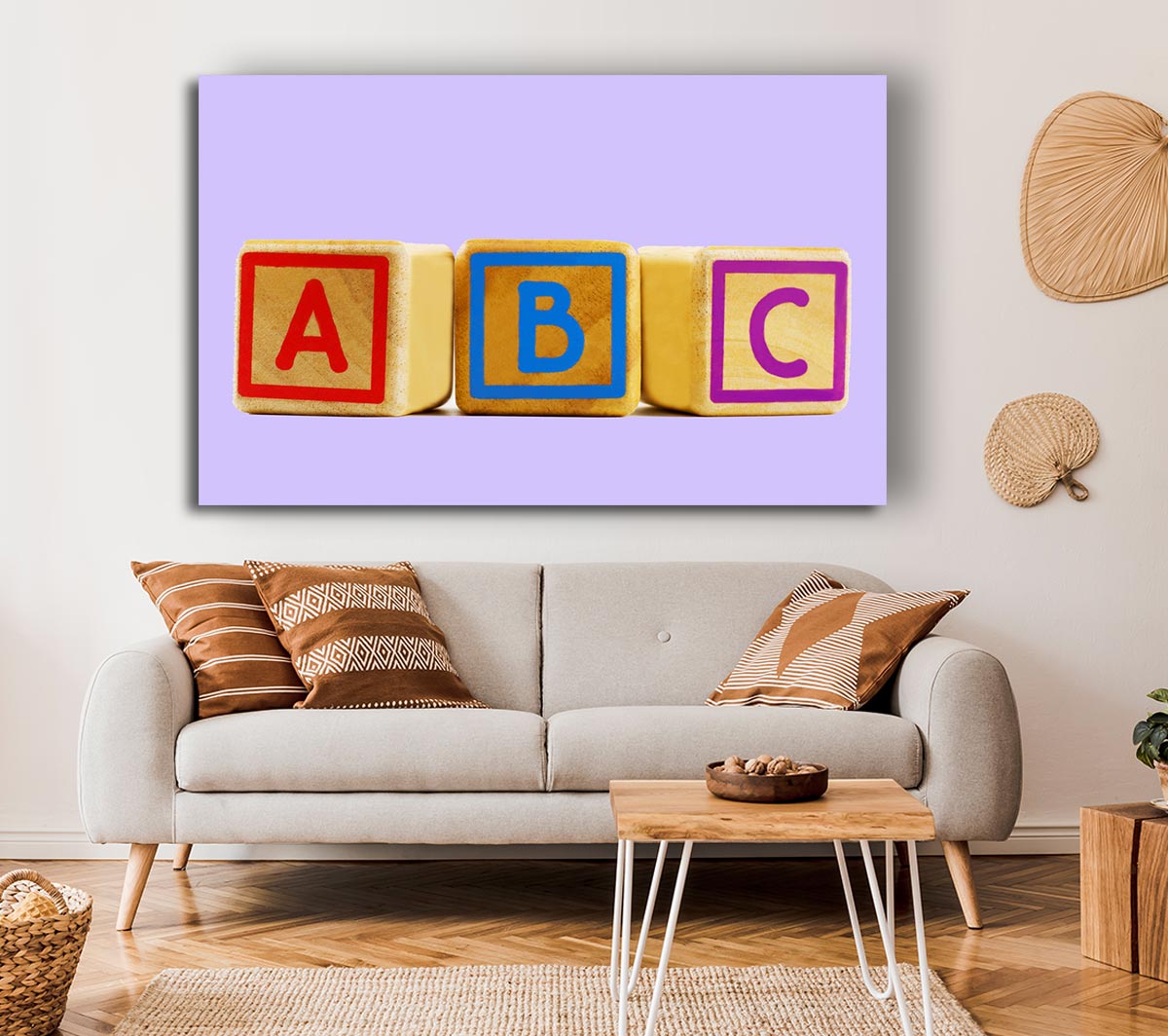 Three Alphabet Blocks Lilac