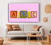 Three Alphabet Blocks Pink