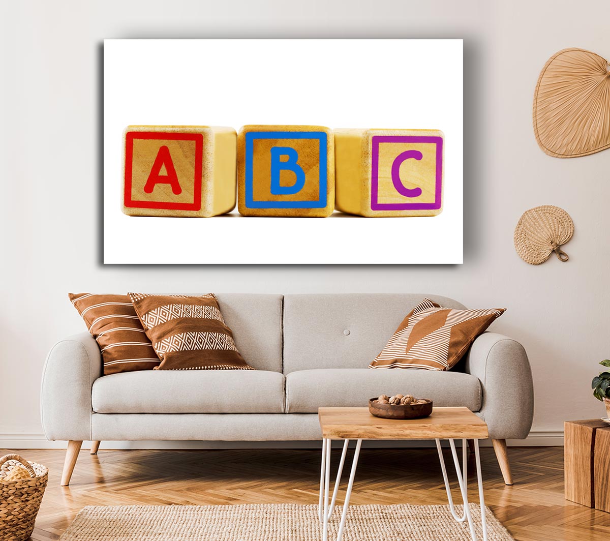 Three Alphabet Blocks White