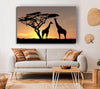 Giraffes At Sunset