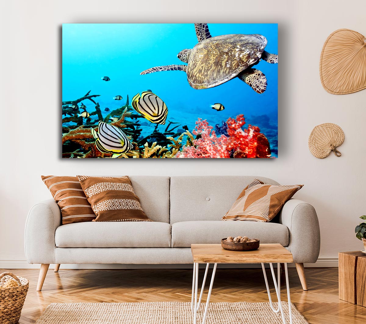 Underwater Turtle And Fish