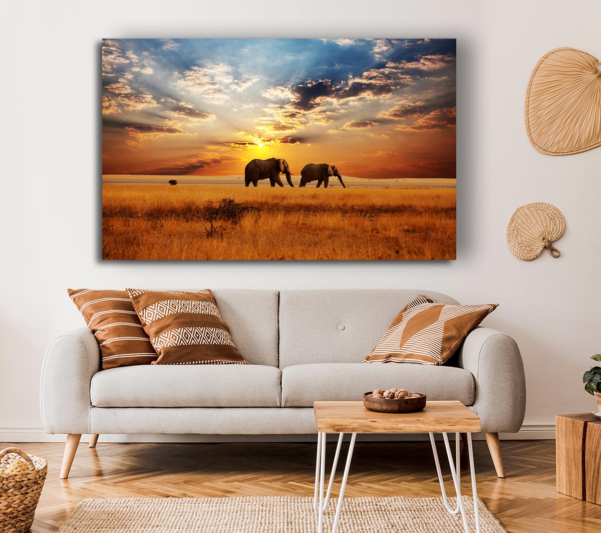 Elephant duo sunset