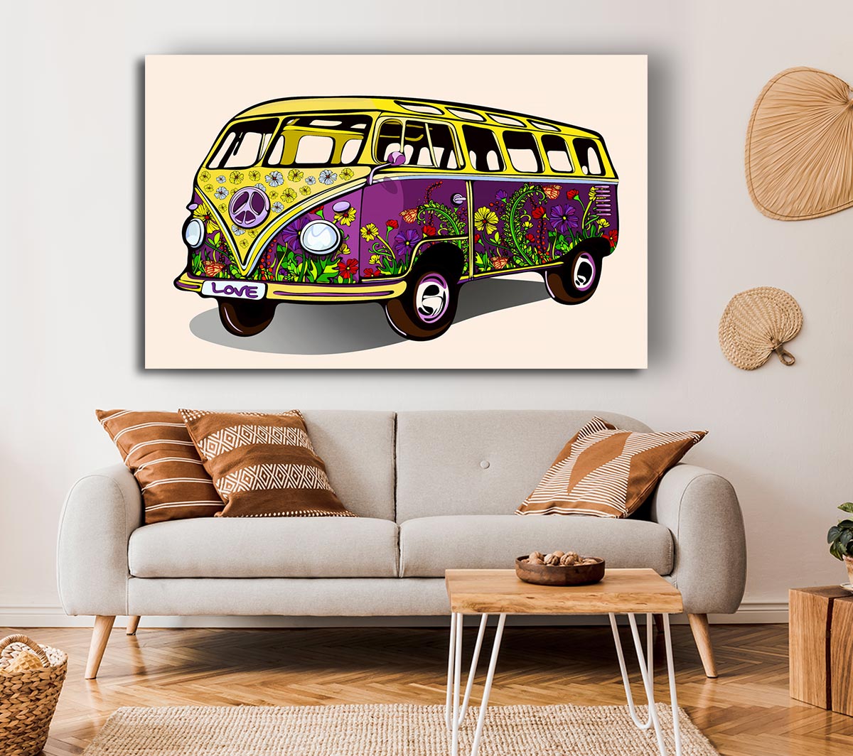 Flower Power VW Camper Van