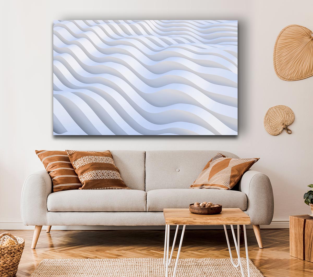 Wavy shapes in white