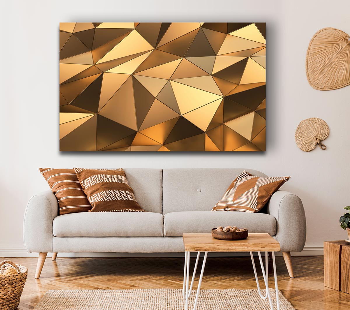 Gold Geometric Triangles shining