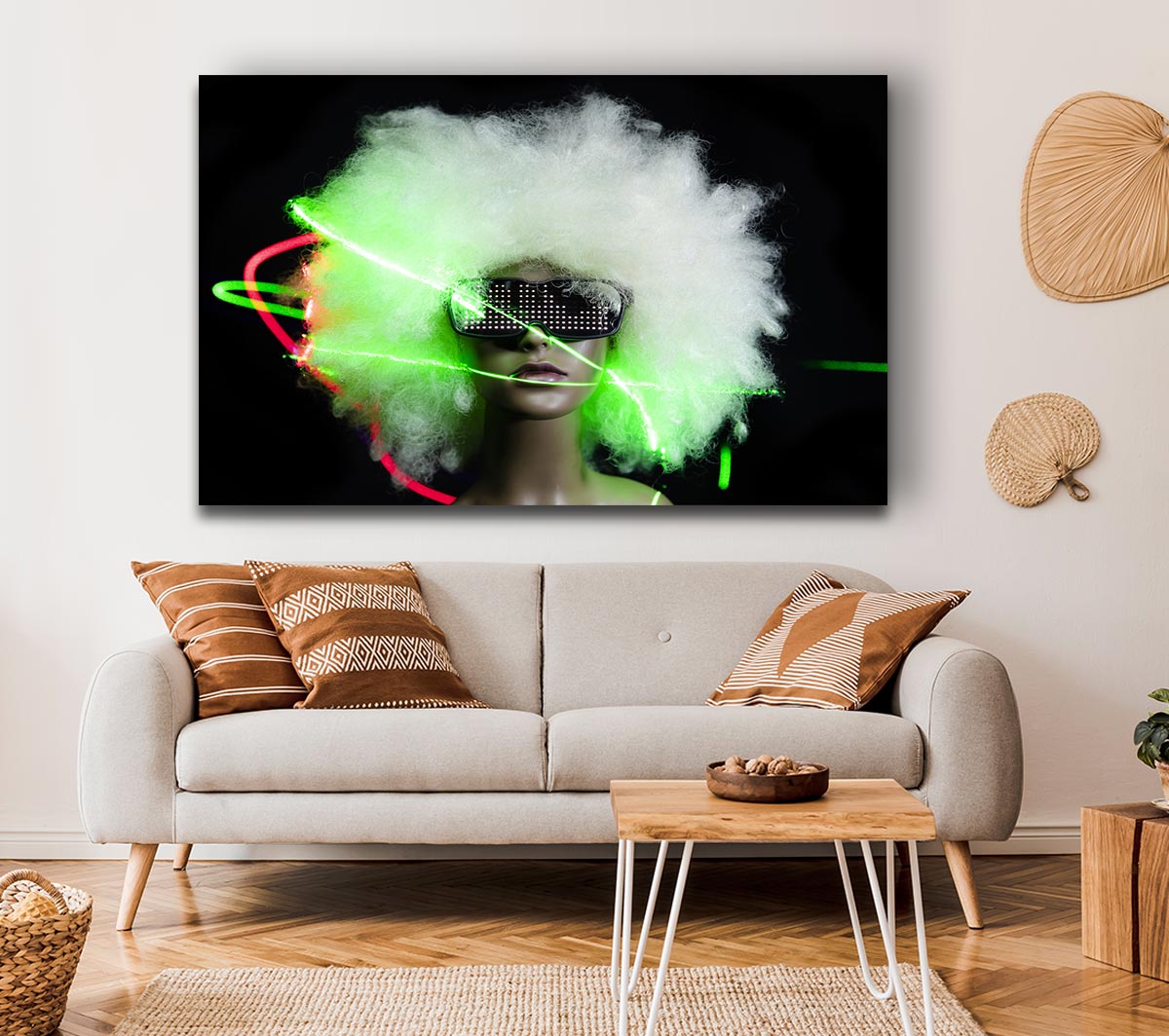 Neon light afro