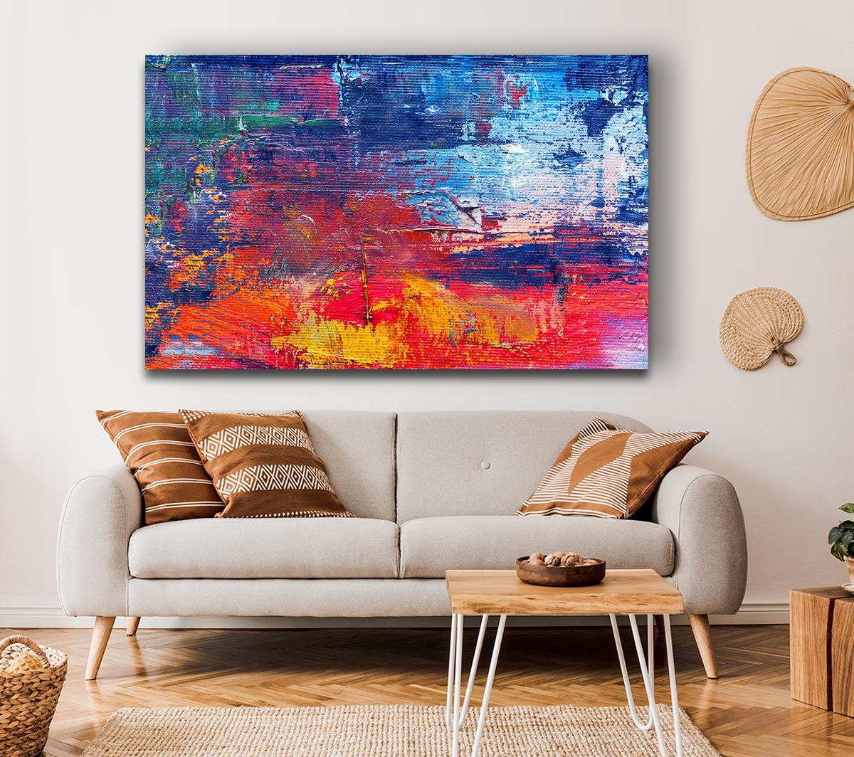 Textured colours on canvas media