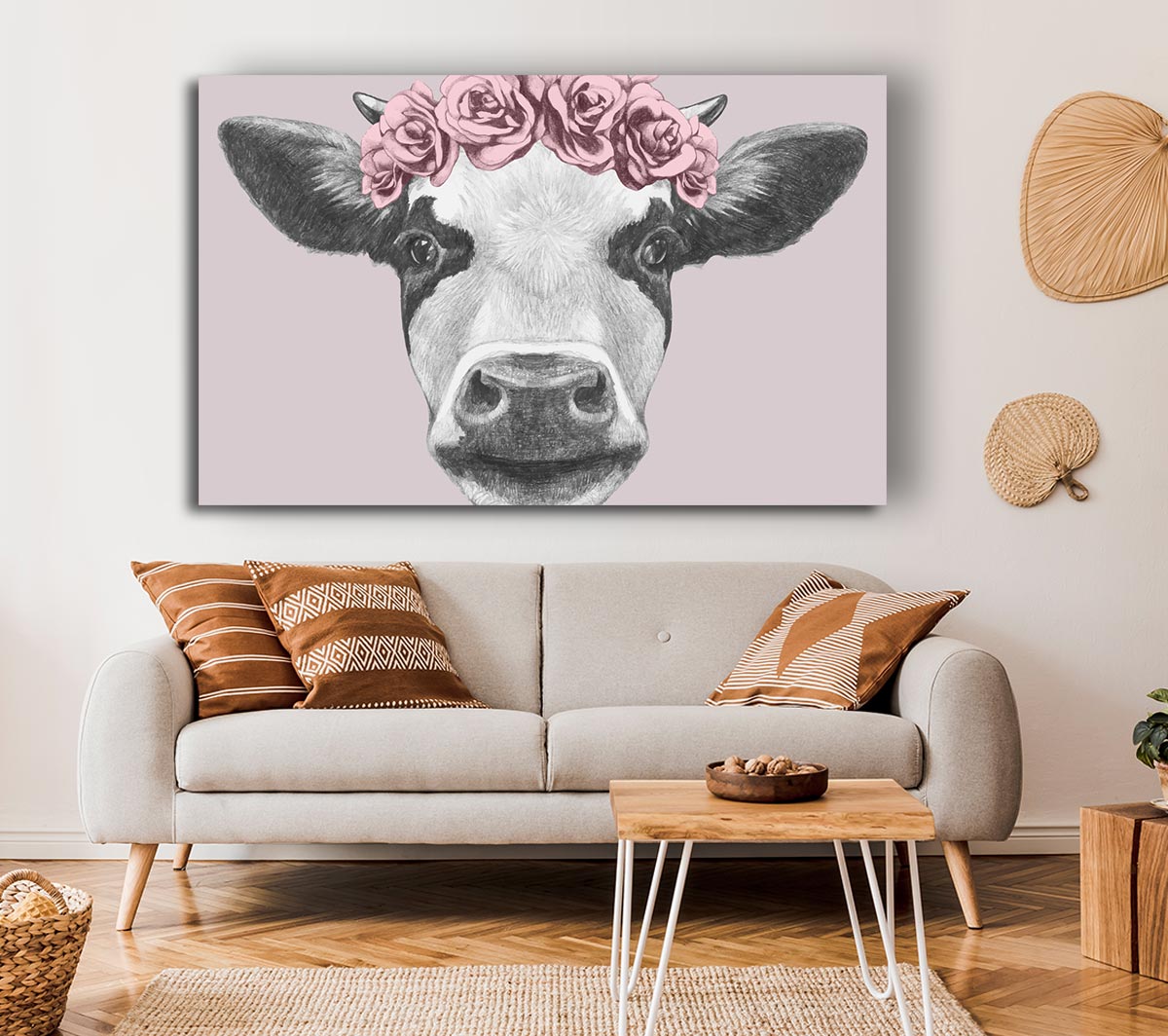 Rose Cow Head