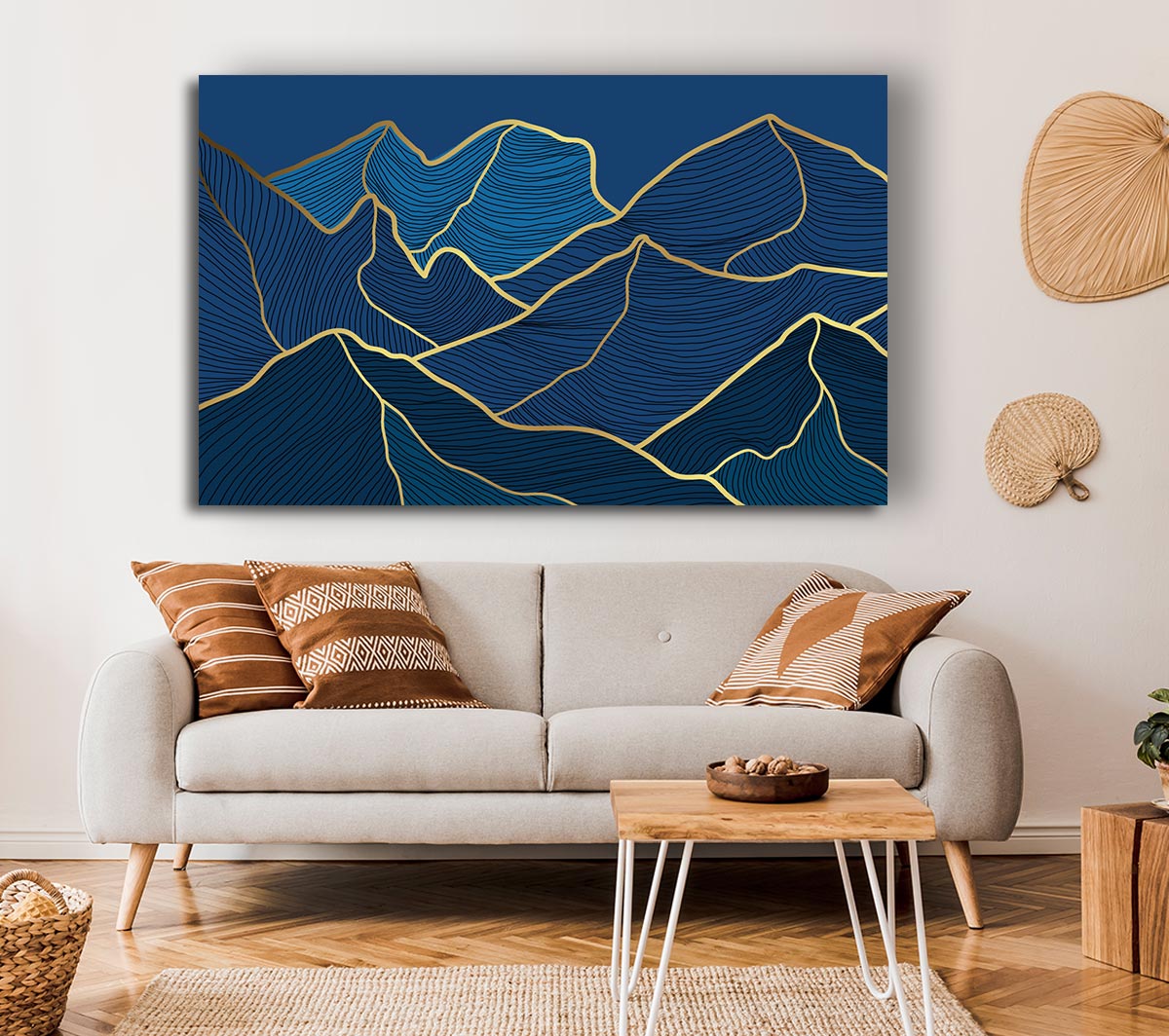 Gold Mountains On Blue