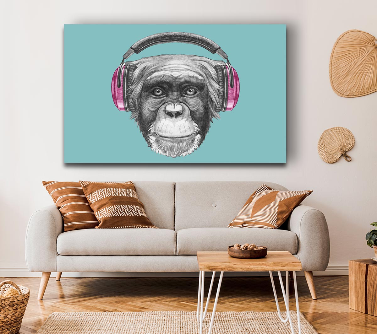 Chimpanzee Headphone Dj