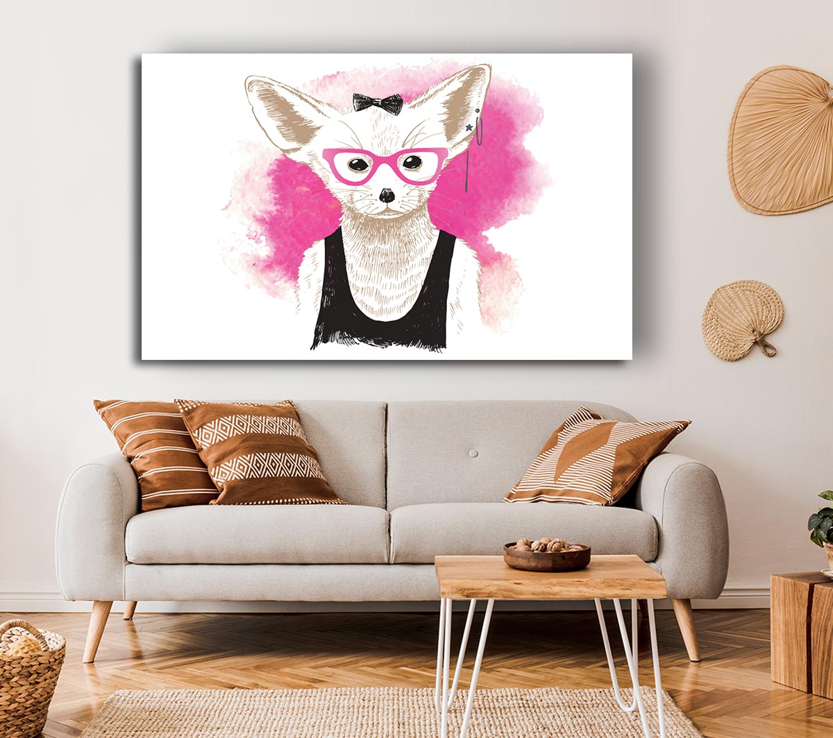 Arctic Fox Bow Pink Glasses