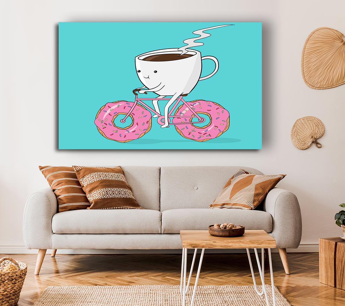 Coffee Riding A Donut Bicycle