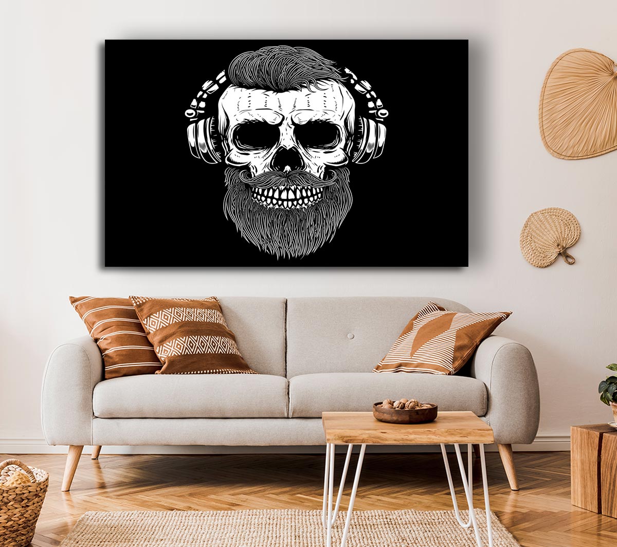 Dj Headphones Skull Beard