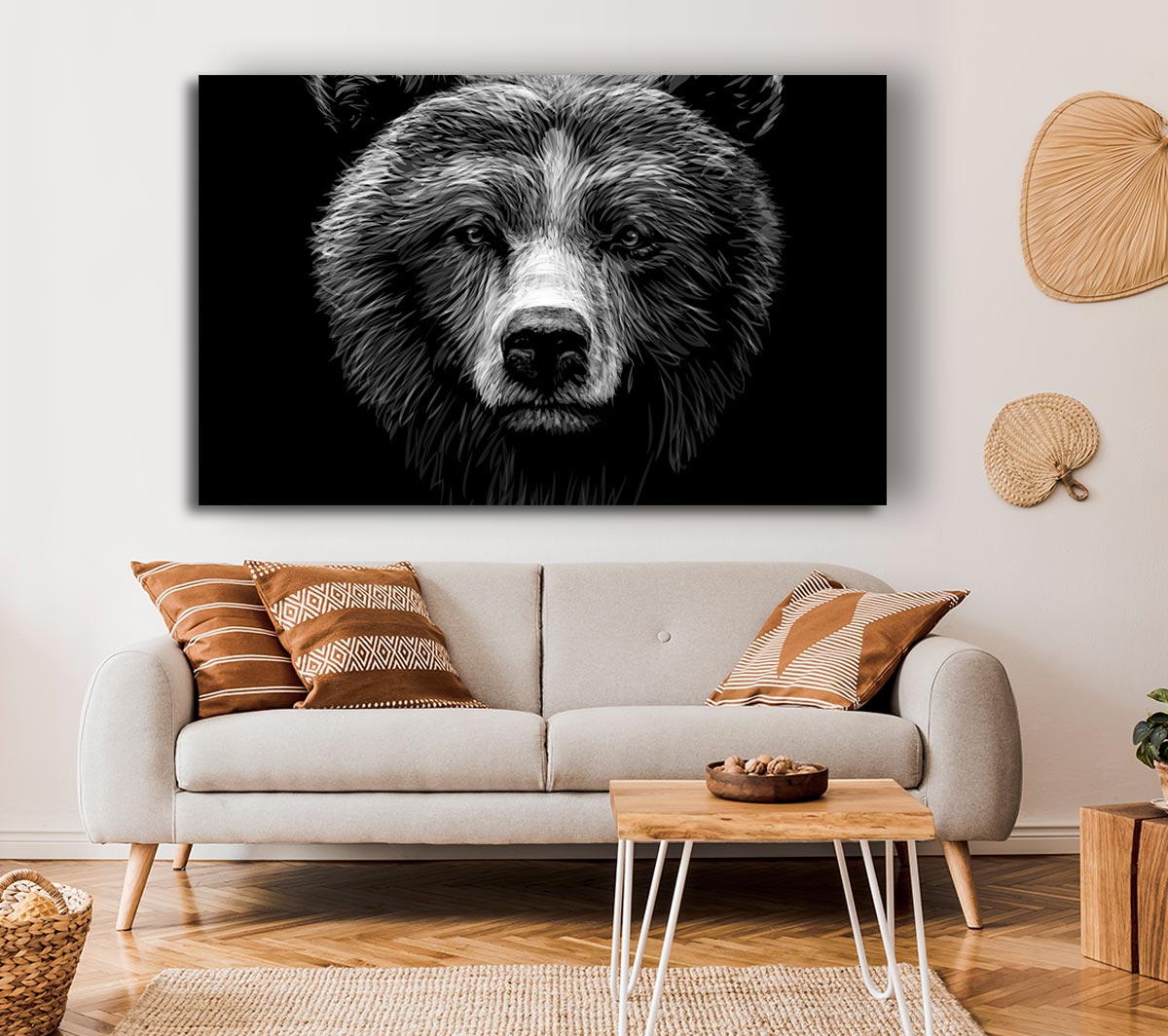 Black And White Bear Face