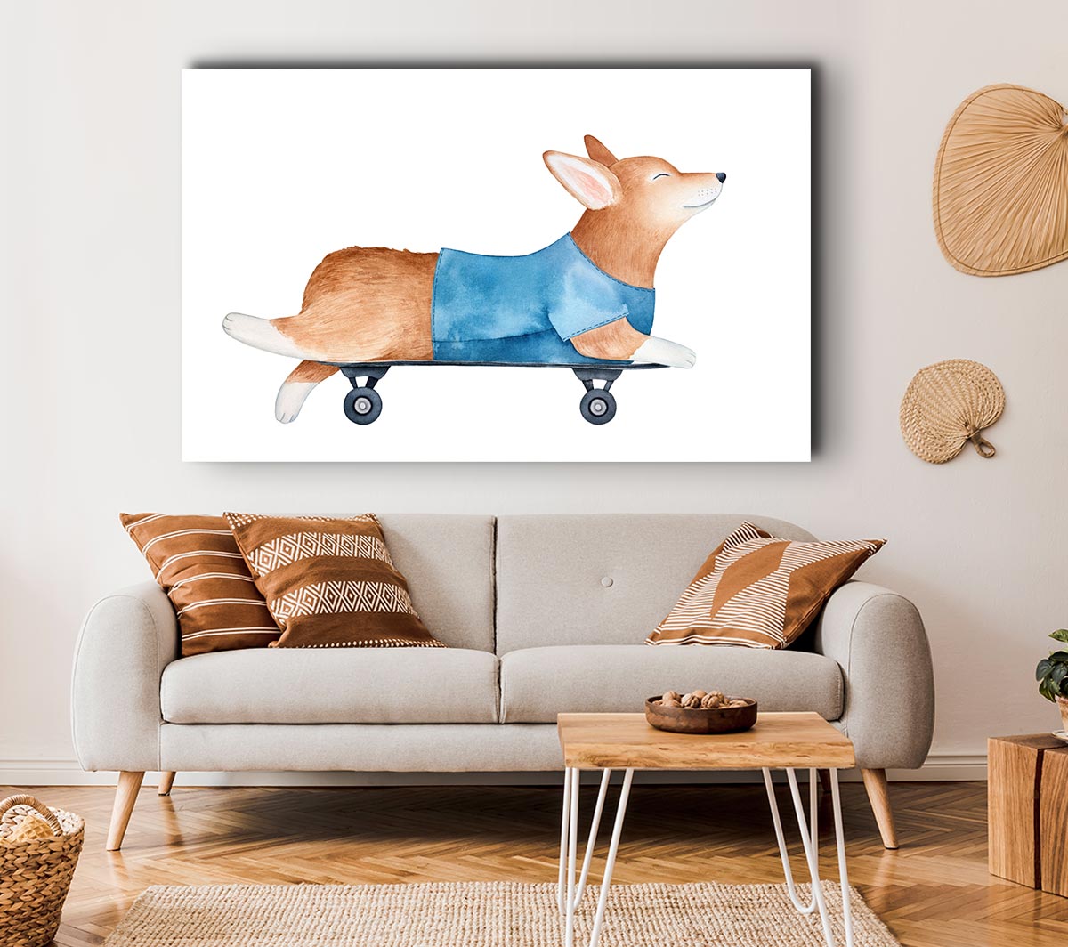 Corgi On A Skateboard