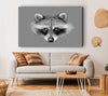 Raccoon On Grey