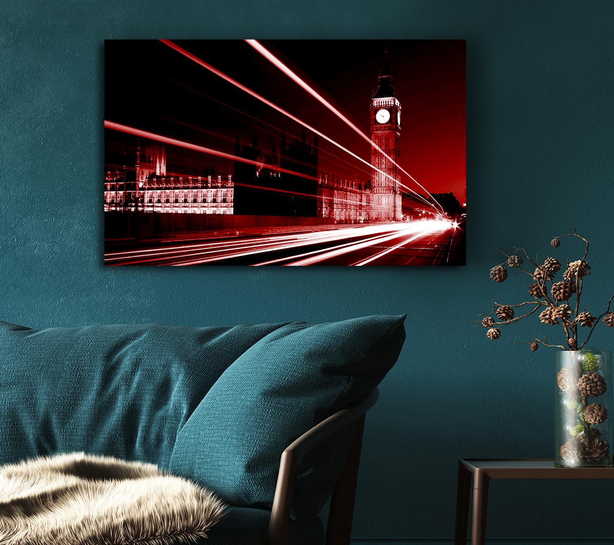 London Big Ben City Lights Red