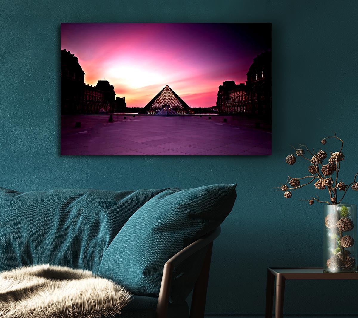 Louvre Museum At Sunset