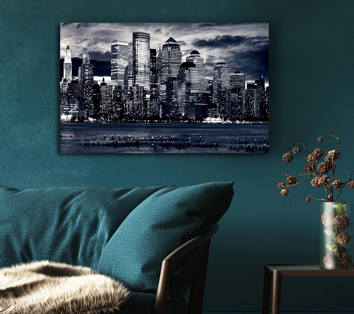 Manhattan Panorama In Blue
