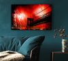New York City Brooklyn Bridge Fireworks Red