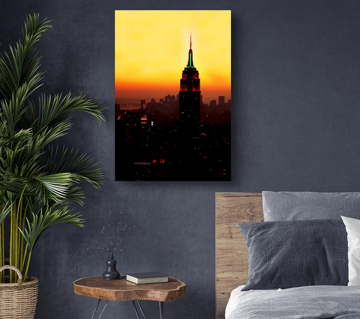 New York City Empire State Building Orange Glow