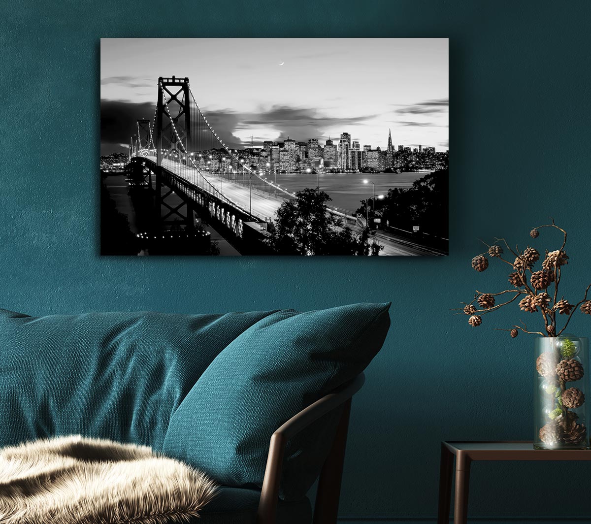 New York City From Brooklyn Bridge B n W