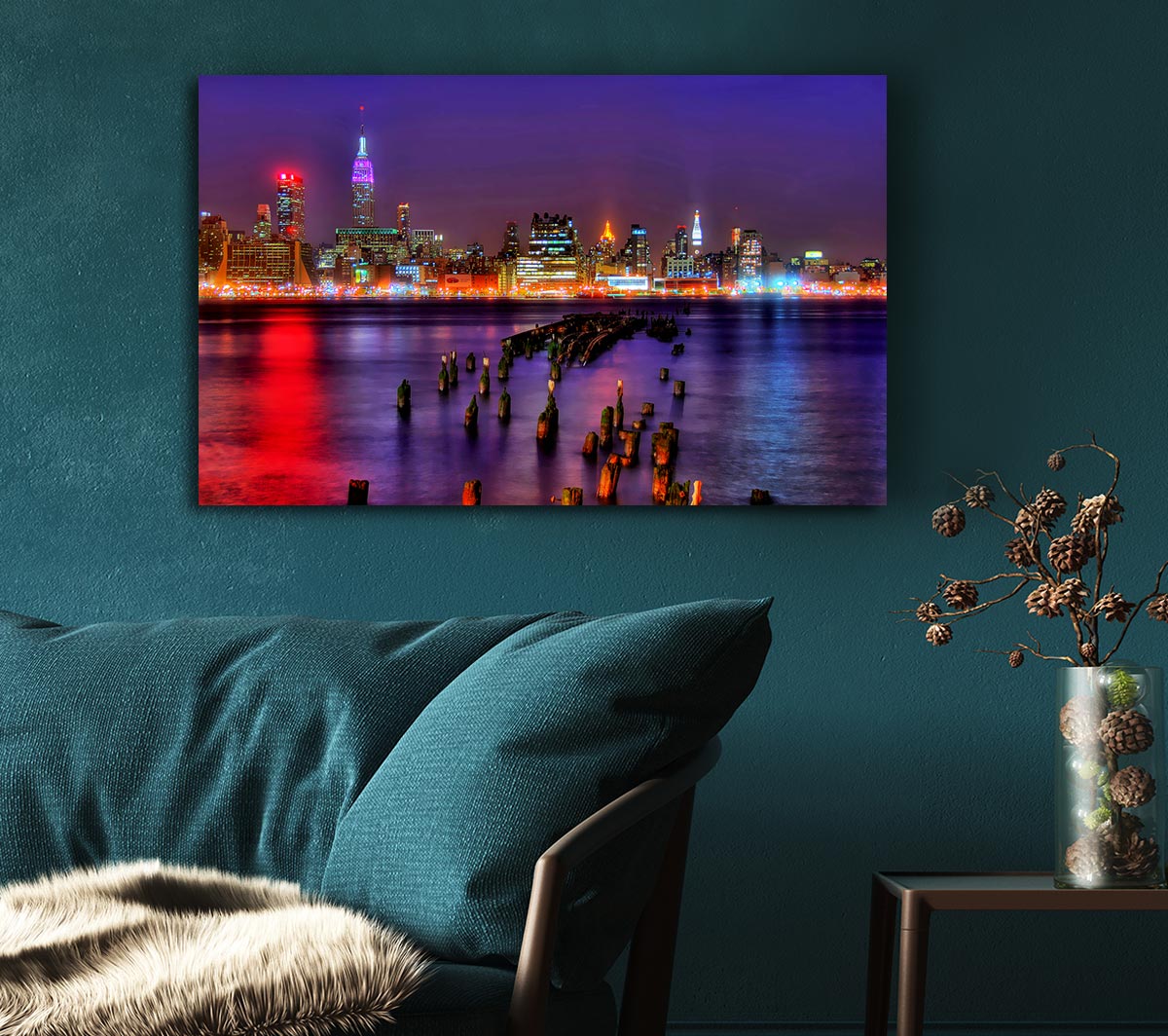 New York City Purple Sky Reflections