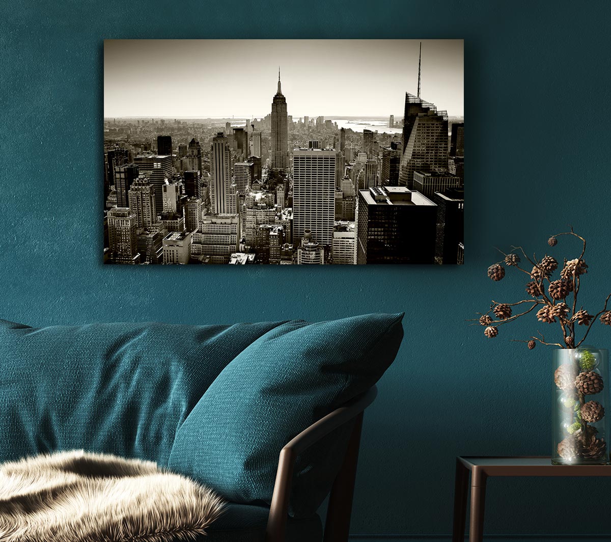 New York City Roof Tops Sepia