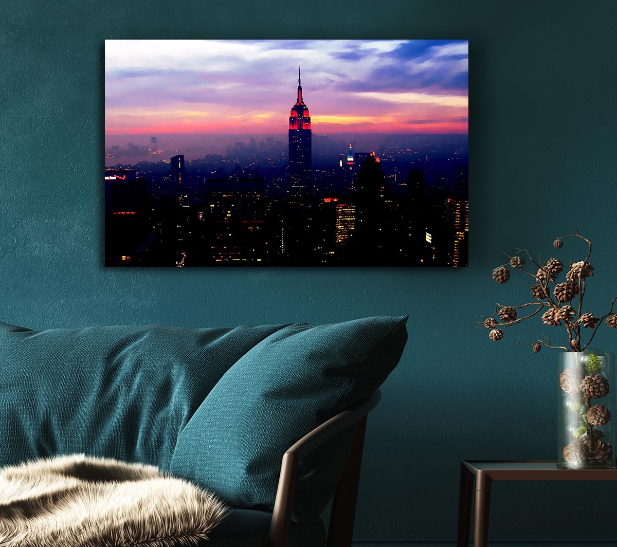 New York Empire State Pink Glow