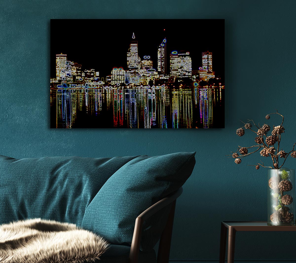 New York Harbour Reflections Black