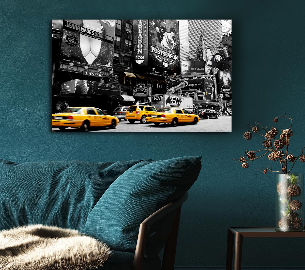 Nyc Broadway Cabs B n W Yellow