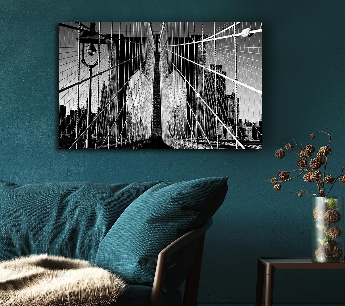 NYC Brooklyn Bridge Architect B n W