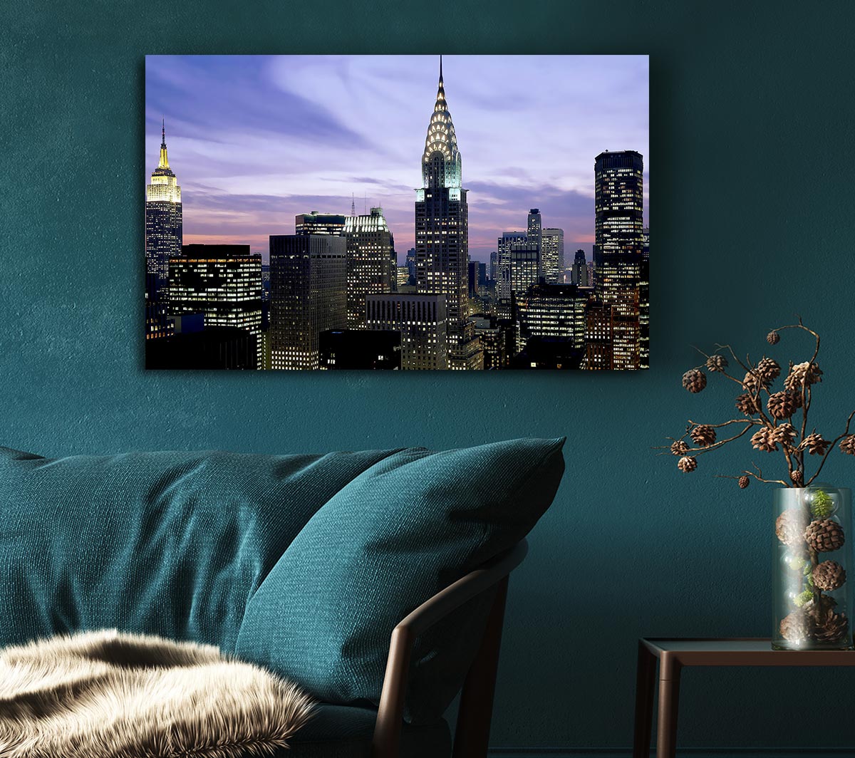 NYC Empire State Building Lilac Sky