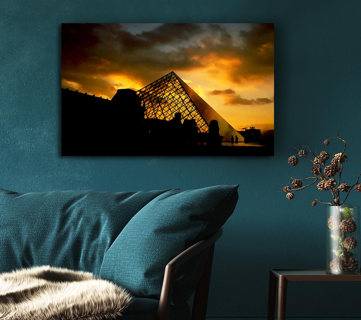 Paris Louvre Pyramid At First Light