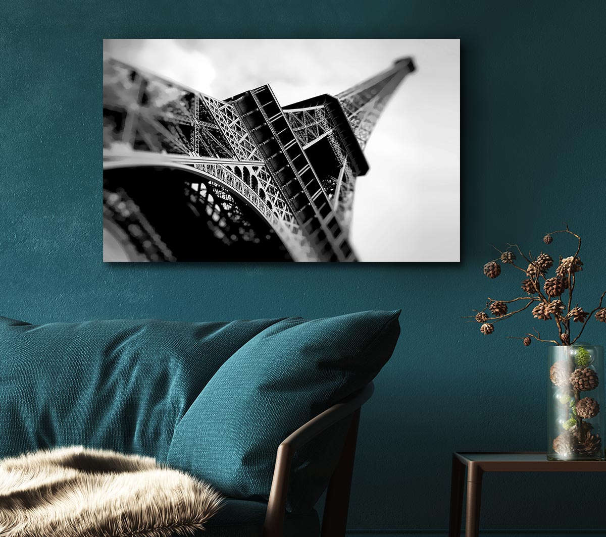Paris Under The Eiffel Tower B n W