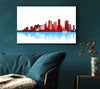 Red New York In Blue Reflections