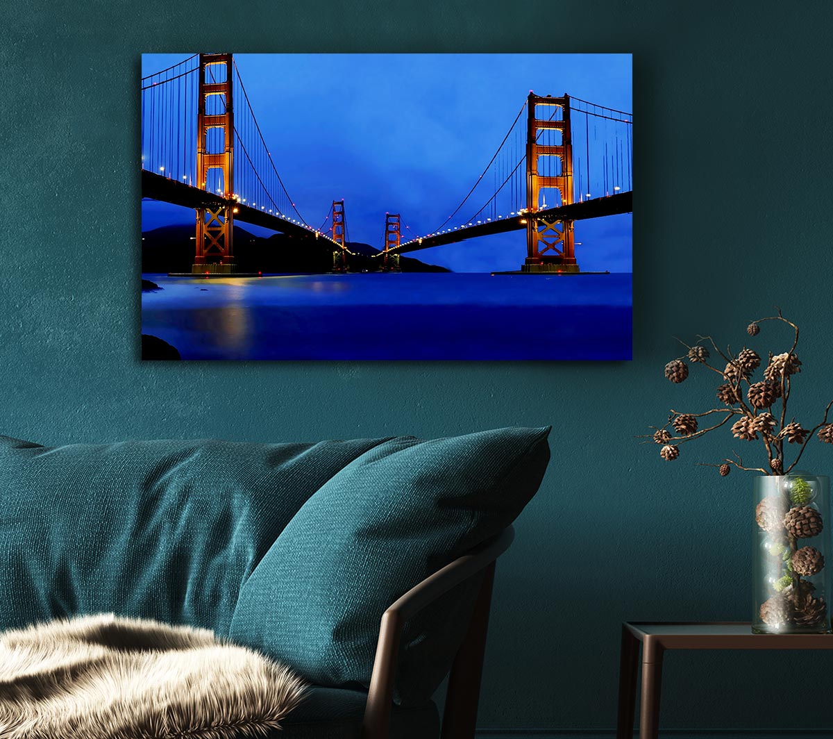 San Francisco Bridge Twins Blue Hue