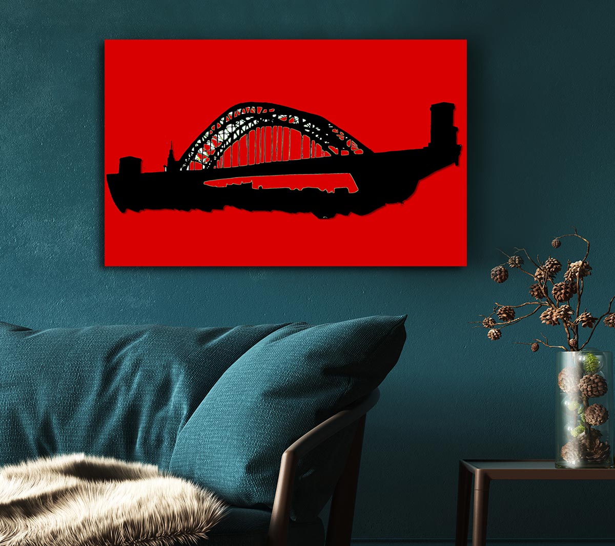 Sydney Harbour Bridge Retro Red