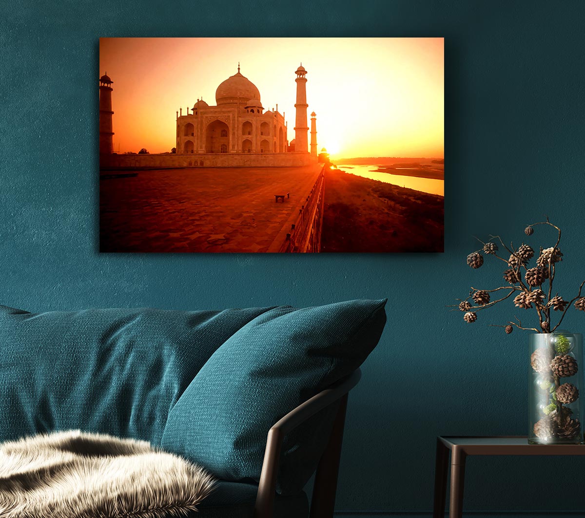 The Taj Mahal At Sunset India