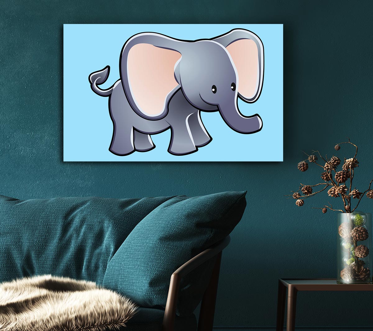 Big Eared Elephant Baby Blue