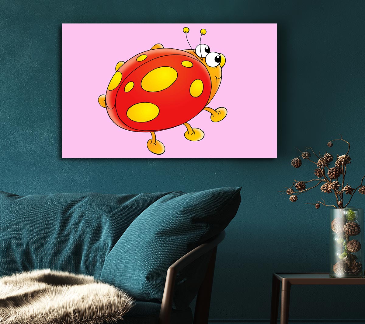 Cartoon Ladybug Pink