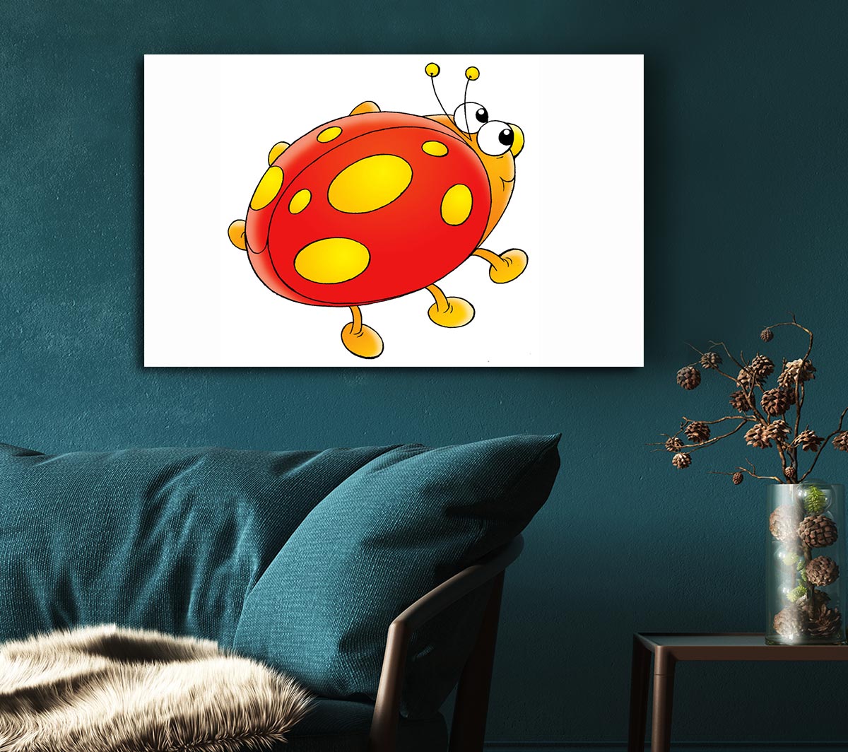 Cartoon Ladybug White