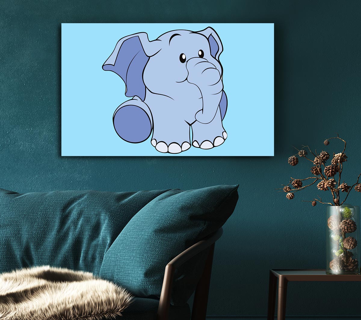 Happy Baby Elephant Baby Blue