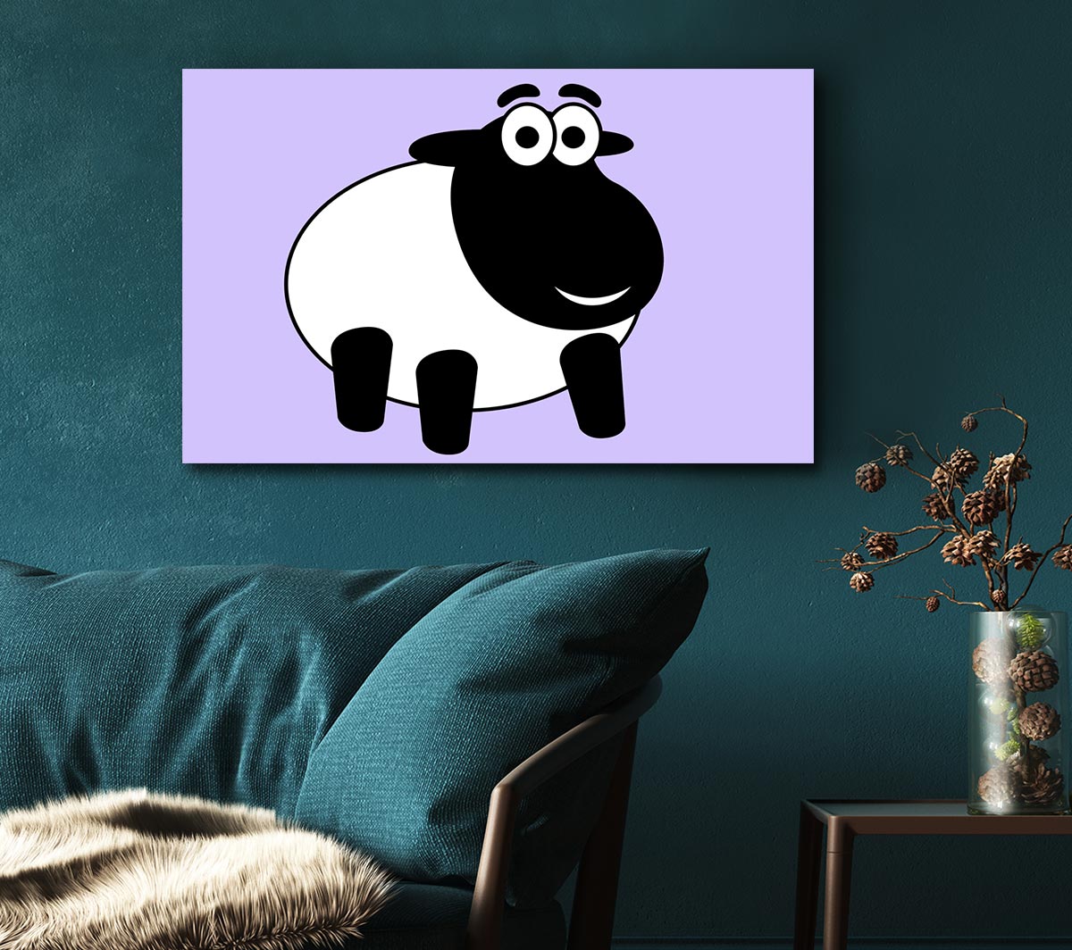 Happy Cartoon Sheep Lilac