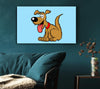 Happy Dog Cartoon With Tongue Out Baby Blue