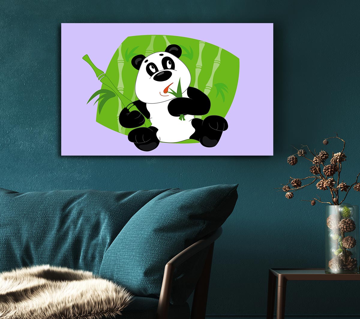 Panda Eating Bamboo Lilac