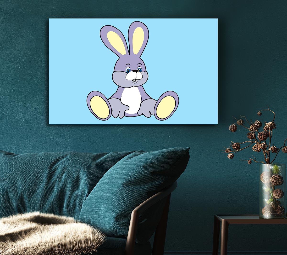 Rabbit Sitting Down Baby Blue